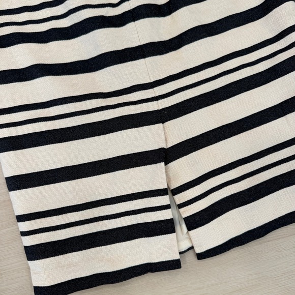 J. Crew Double Stripe Pencil‎ Skirt Career Business Casual Black Cream 2 Preppy - Picture 7 of 14